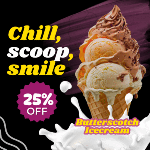 Purple and Yellow Icecream Promotional Food Instagram Post